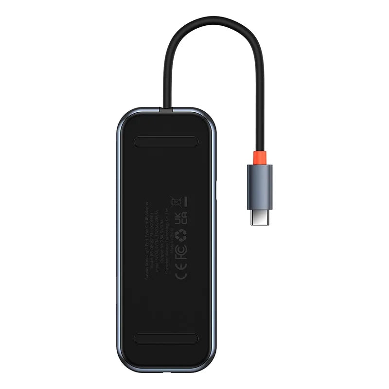 Hub 5in1 Baseus AcmeJoy serie USB-C til 2xUSB 3.0 + USB 2.0 + USB-C PD + RJ45 (mørkgrå)