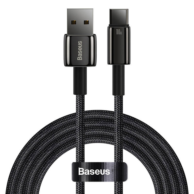 Baseus Tungsten Gold Cable USB til USB-C, 100W, 2m (sort)