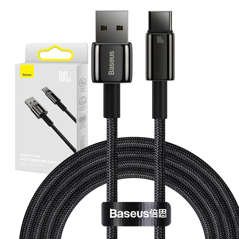 Baseus Tungsten Gold Cable USB til USB-C, 100W, 2m (sort)