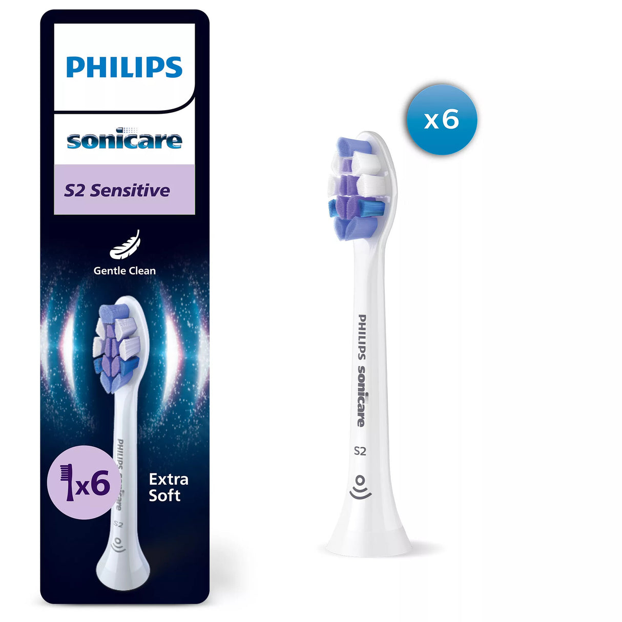 Philips Sensitive HX6056/87 Pakke med 6 børstehoveder