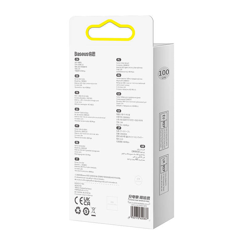 USB-kabel til Lightning Baseus Dynamic 2-serie, 2,4 A, 1 m (lila)