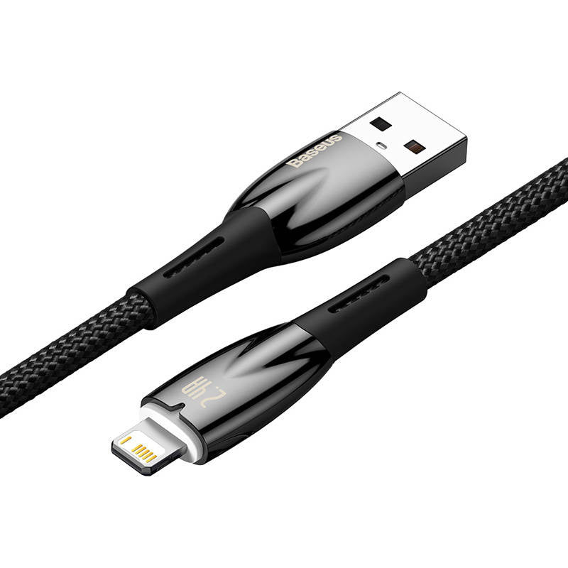 USB-kabel til Lightning Baseus Glimmer-serien, 2,4 A, 2 m (sort)