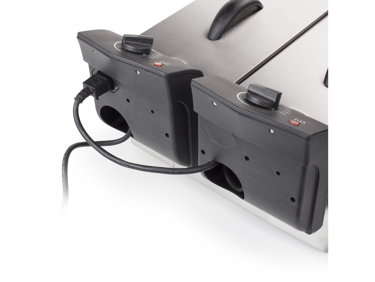 Tristar FR-6937 frituregryde Dobbelt 6 L Enkeltstående 3600 W Sort, Rustfrit stål