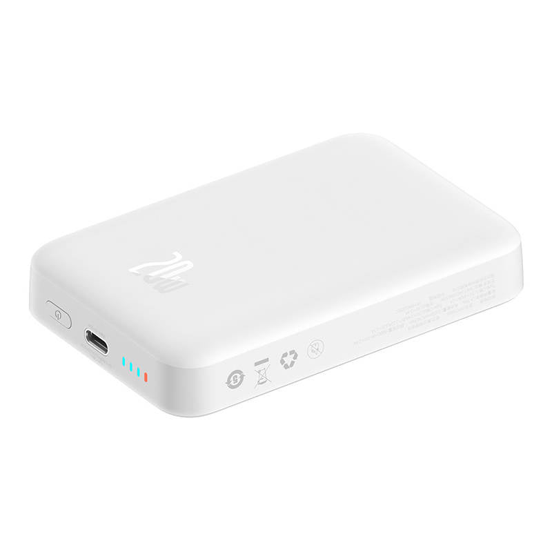 Powerbank Baseus Magnetic, 10000mAh, USB-C 20W, MagSafe (hvid)