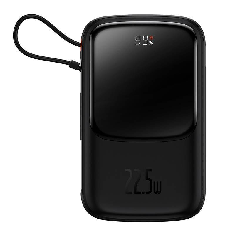 Powerbank Baseus Qpow PRO med kabel, 10000mAh, 22.5W (Sort)