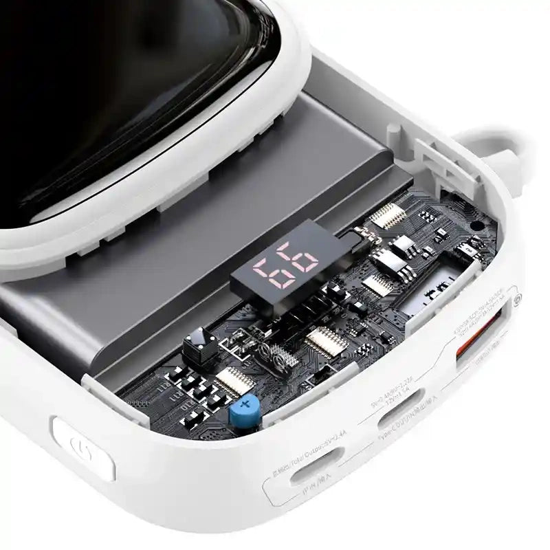 Powerbank Baseus Qpow PRO med Lightning-kabel, USB-C-port og USB 20000mAh, 20W (hvid)