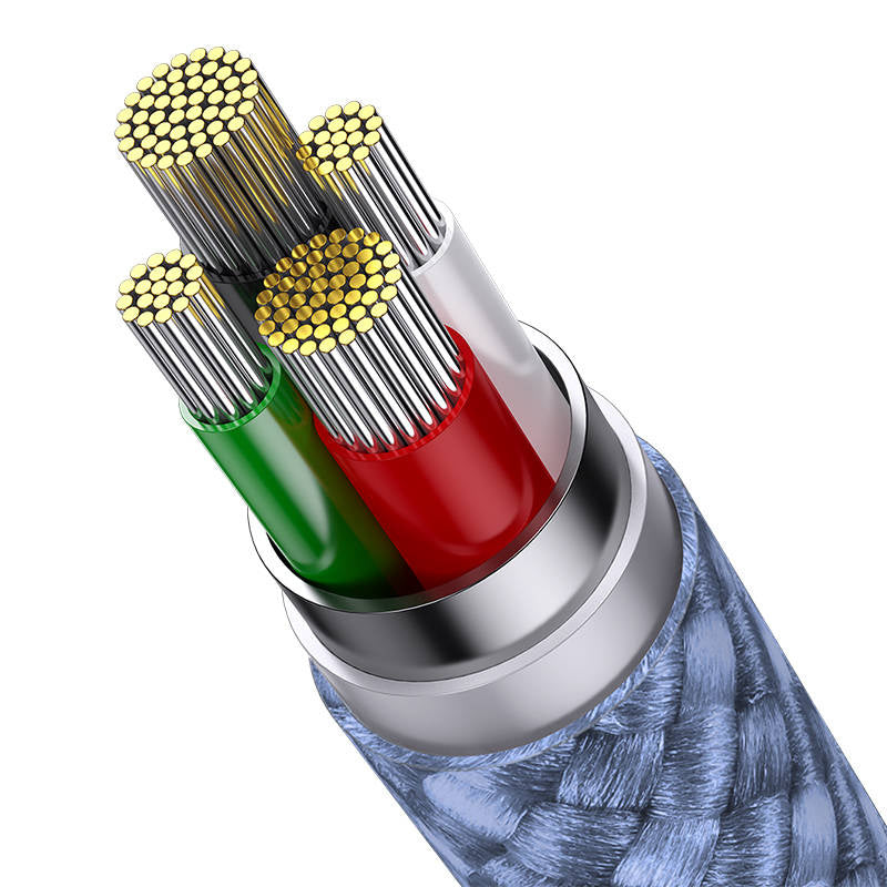 3in1 USB-kabel Baseus StarSpeed Series, USB-C + Micro + Lightning 3,5A, 1,2m (blå)