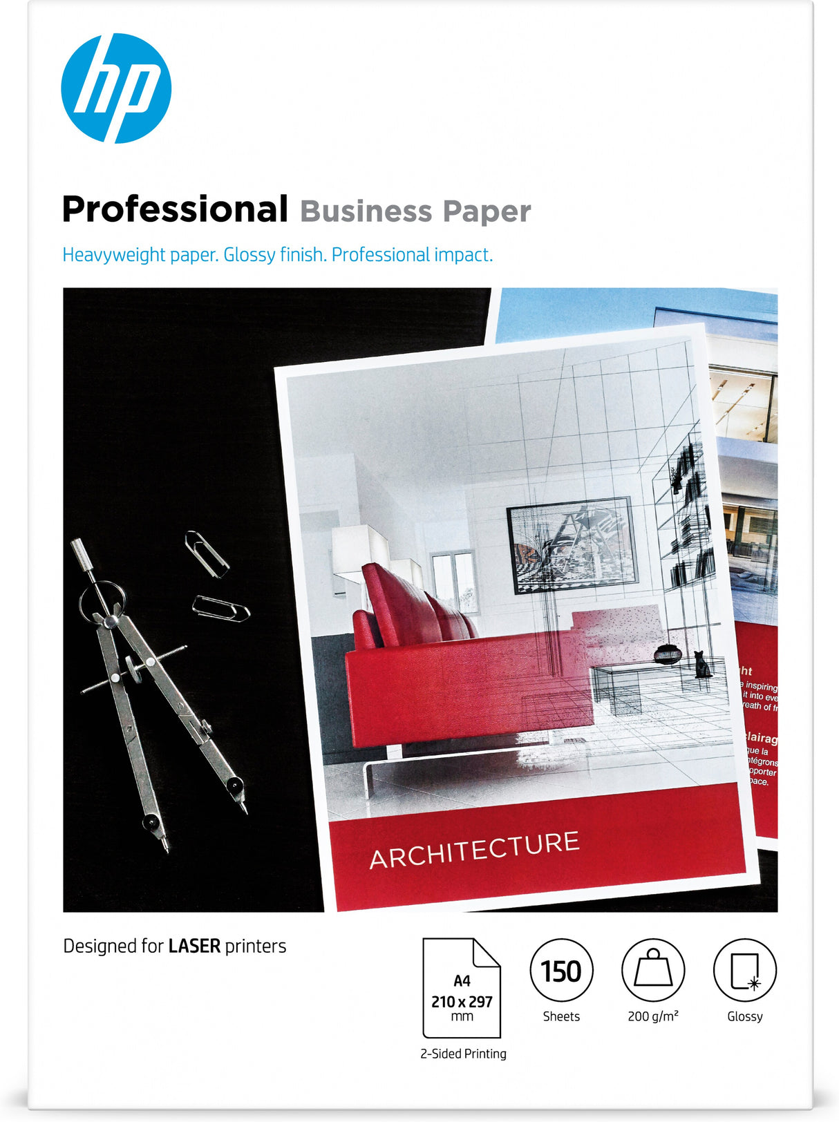 HP Professional Business-papir, blankt , 200 g/m2, A4 (210 x 297 mm), 150 ark