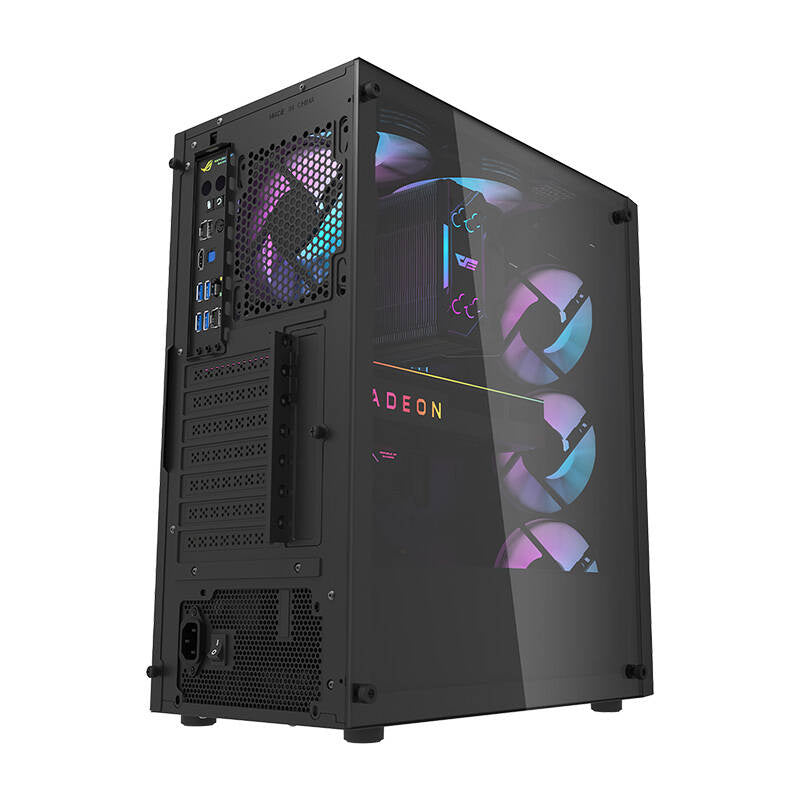 Darkflash DK351 computerkasse (sort) + 4 RGB-ventilatorer