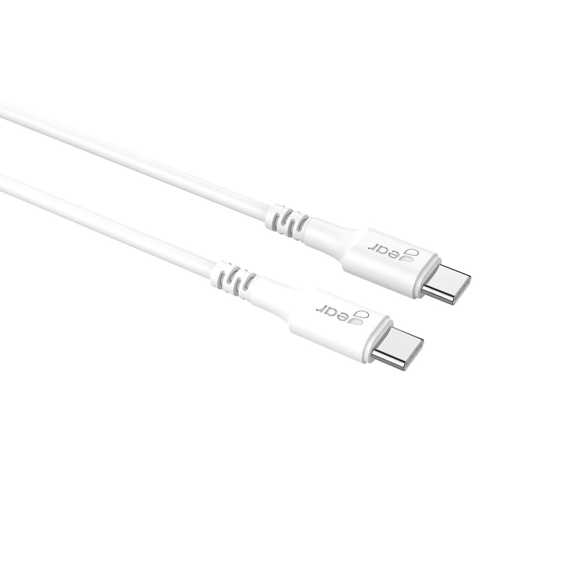 Gear Ladekabel USB-C til USB-C 2.0 2m Hvid Rund Kabel