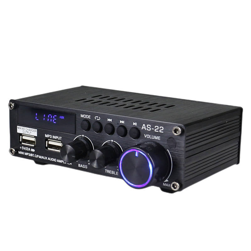 Blitzwolf AS-22 lydforstærker, 45W, Bluetooth 5.0, USB + fjernbetjening (sort)