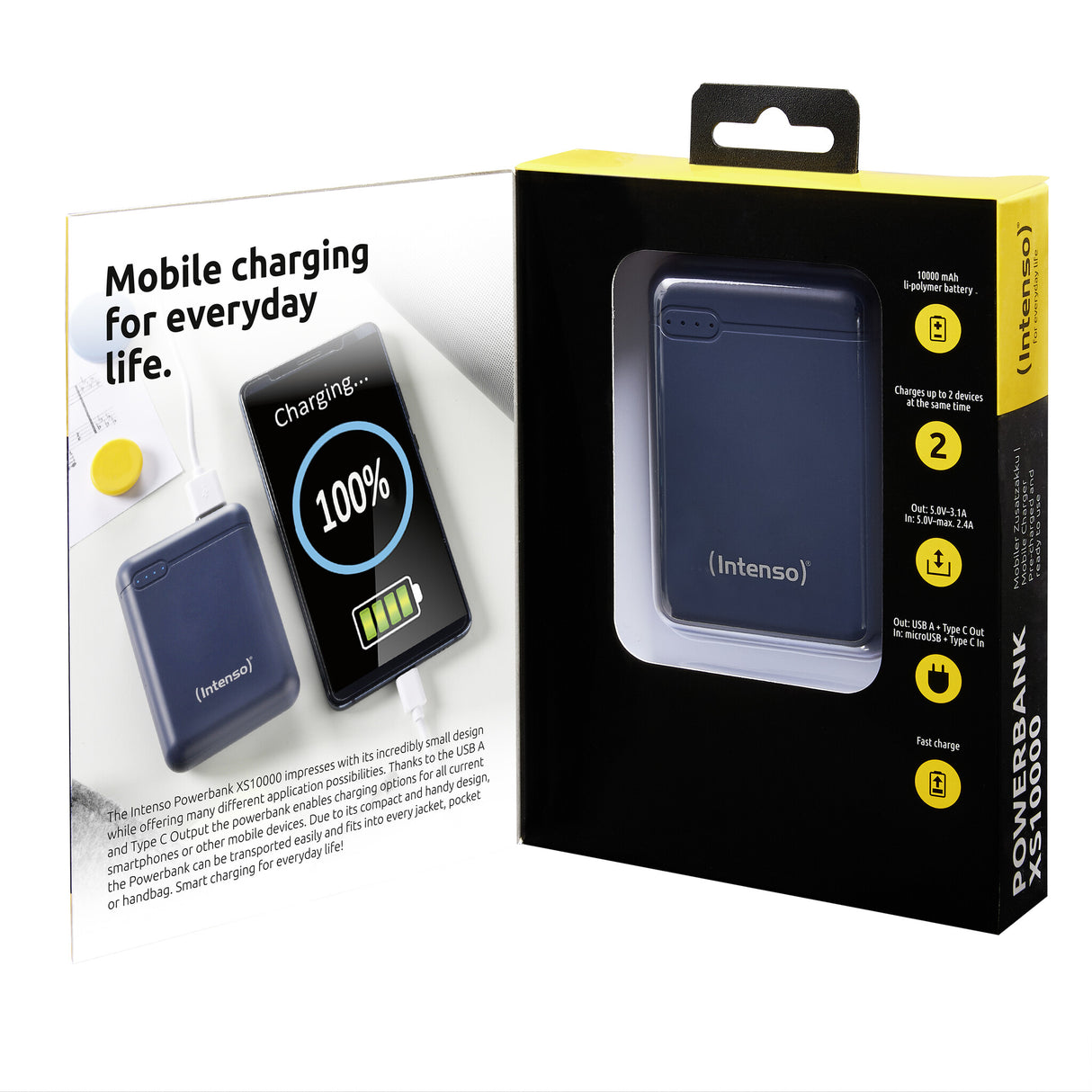 Intenso XS10000 Lithium polymer (LiPo) 10000 mAh Blå