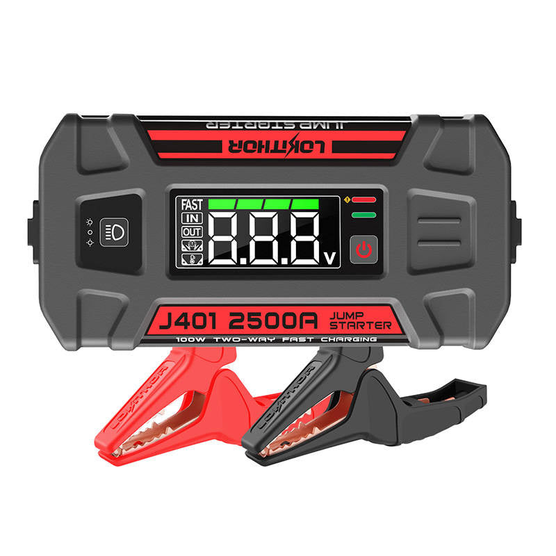 Lokithor J401 Jump Starter / Booster 2500A + Powerbank 20000mAh + lommelygte 4-i-1-enhed