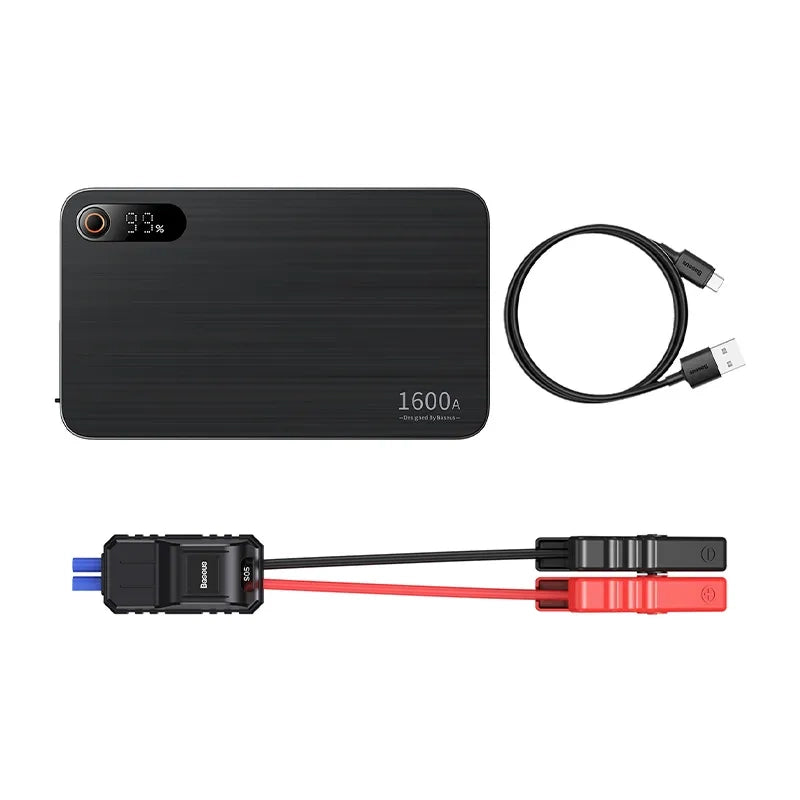 Powerbank/Baseus Super Energy PRO Car Jump Starter, 1600A, USB (sort)