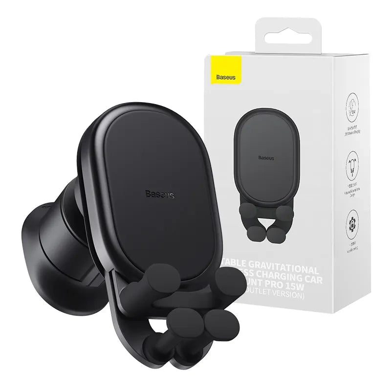 Stabil Gravitational Wireless Charging Car Mount Baseus Pro 15W (sort)