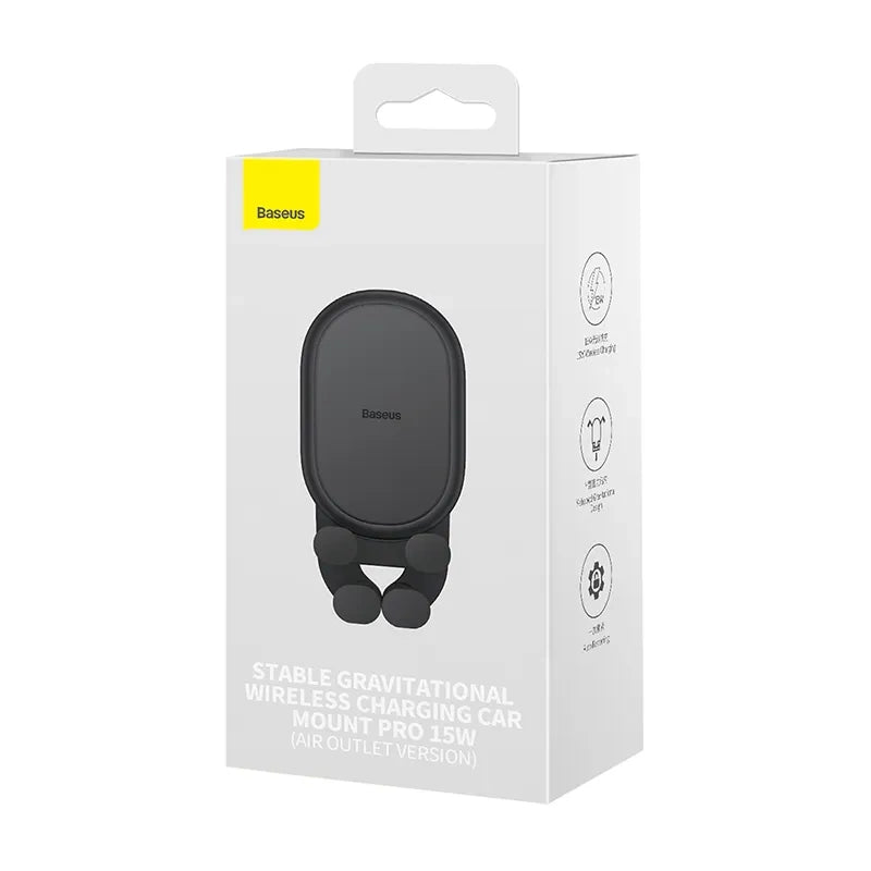 Stabil Gravitational Wireless Charging Car Mount Baseus Pro 15W (sort)