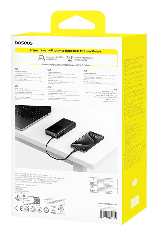 Baseus Bipow 2 20000 mAh Sort