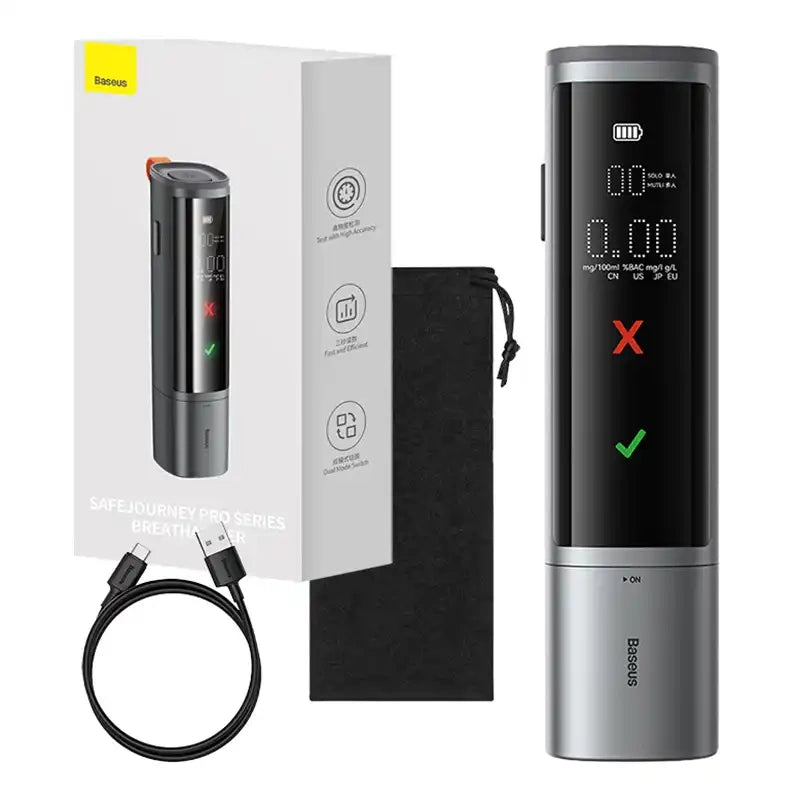 Elektronisk åndedrætsmåler Baseus SafeJourney Pro (grå)