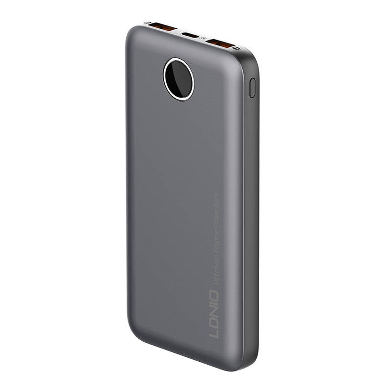 Powerbank LDNIO PQ10, 2xUSB, 22.5W, 10000mah (grå)