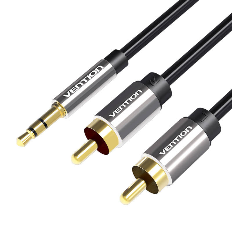 Audio kabel 2xRCA til 3,5 mm Vention BCFBD 0,5 m (sort)