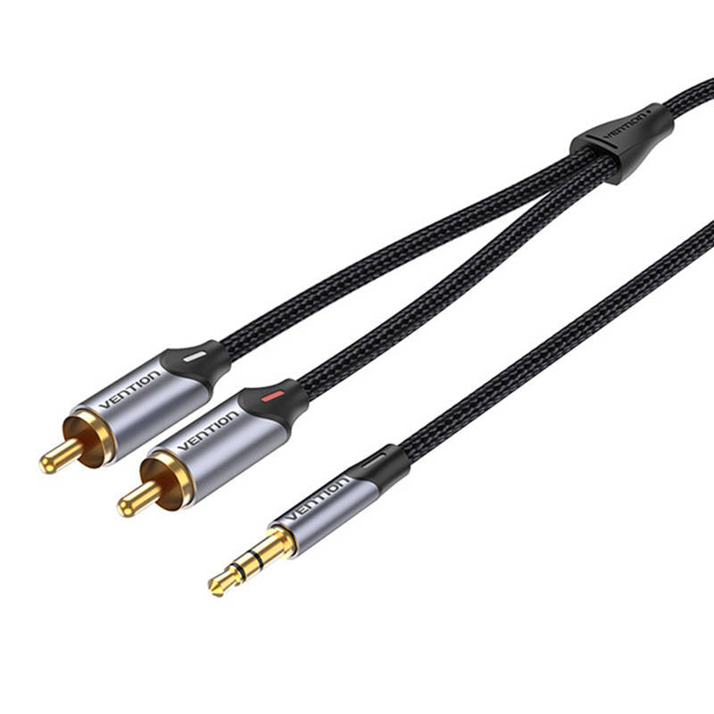 Kabel Audio 2xRCA til 3,5 mm Vention BCNBK 8m (grå)