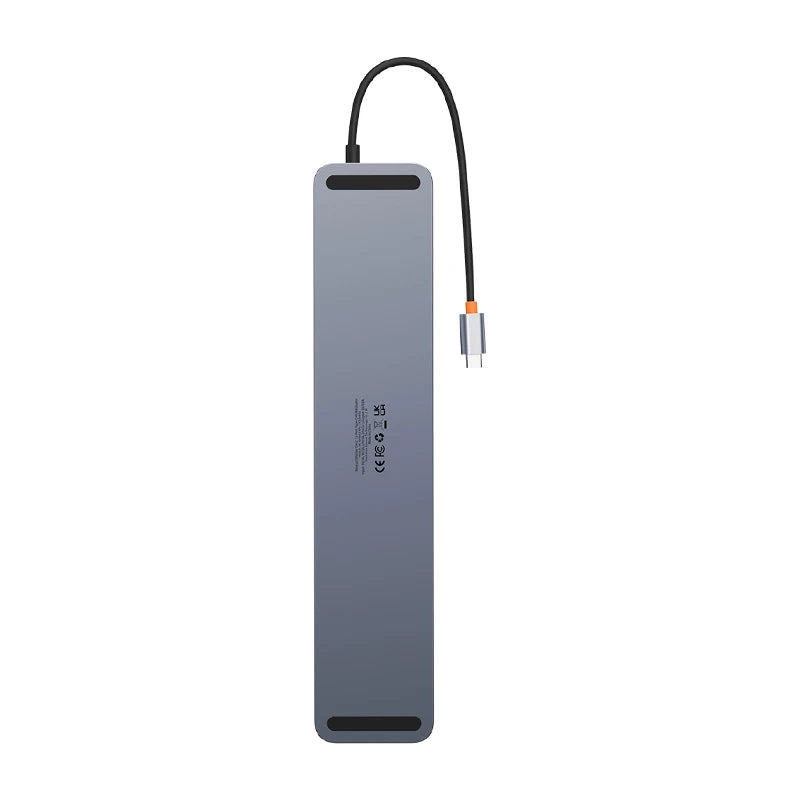 Hub 12w1 Baseus EliteJoy Gen2 serie USB-C til 2xHDMI+ 3xUSB 3.0+ PD+ DP+ SD/TF+ RJ45+ Type-C+ 3,5 mm (mørkgrå)