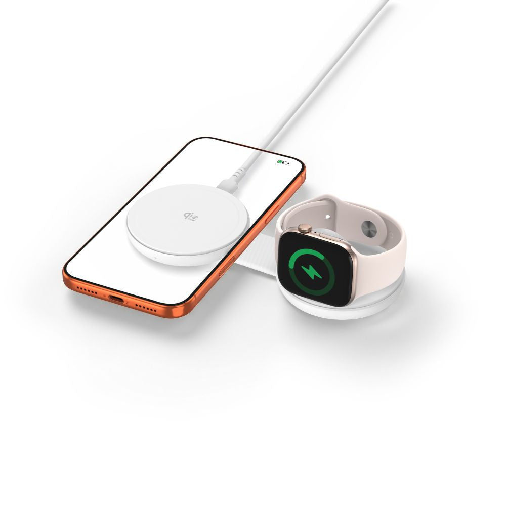 Tech Protect A55 2 I 1 Magnetisk Magsafe Trådløs Oplader 25 W Qi2.2 Hvid