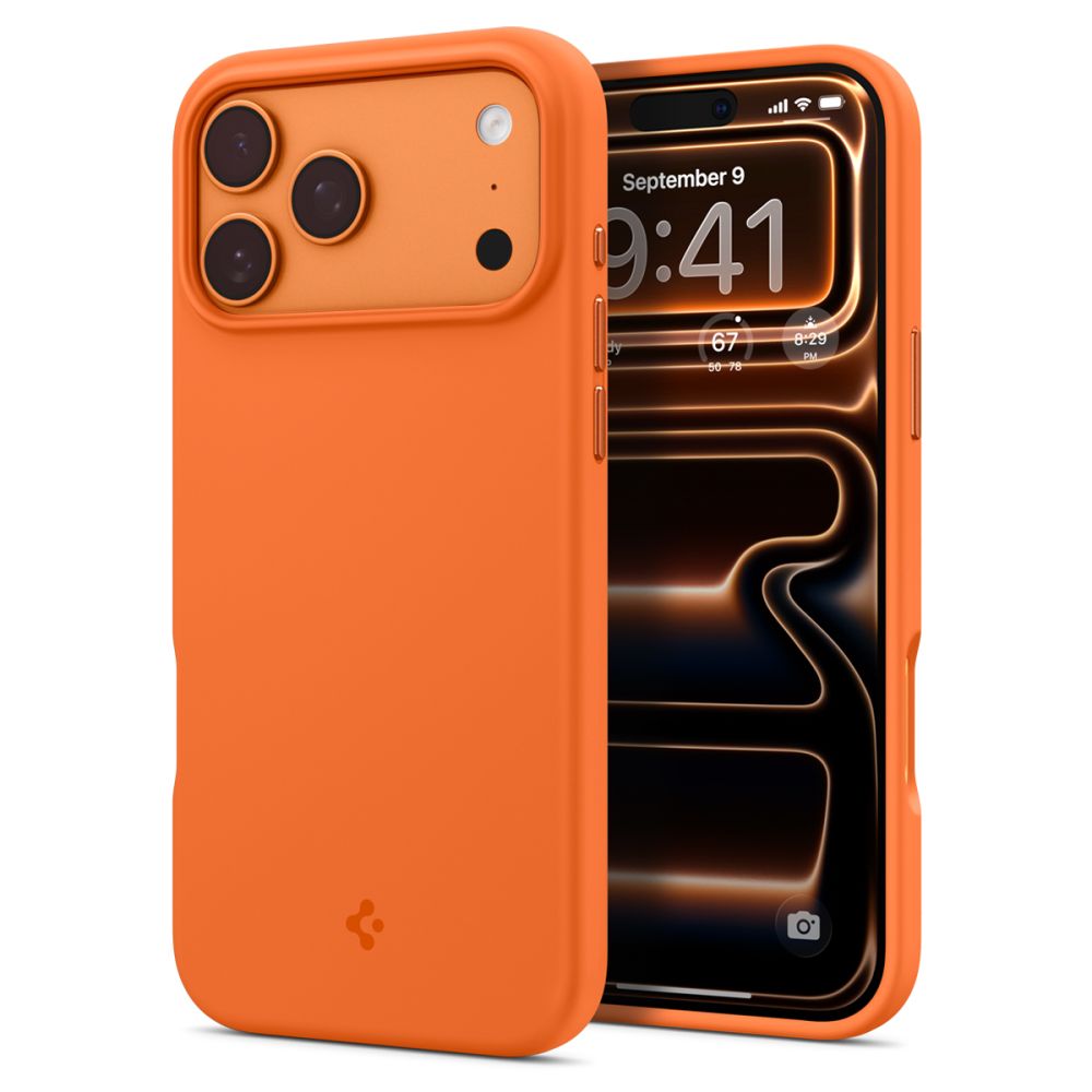Spigen Silicone Fit Mag Magsafe Iphone 17 Pro Max Cosmic Orange