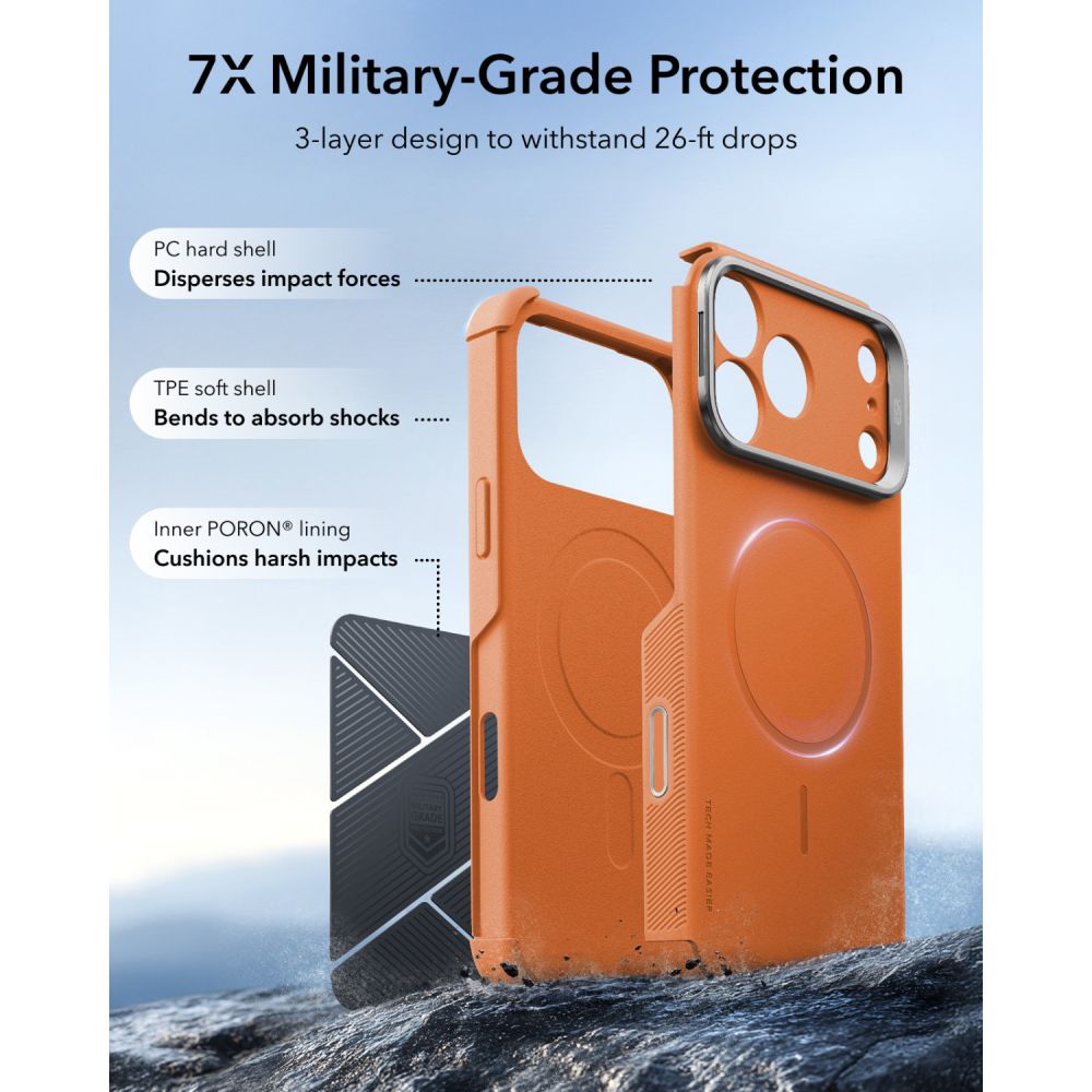 Esr Cyber Tough Støtte Magsafe Iphone 17 Pro / 18 Pro Orange