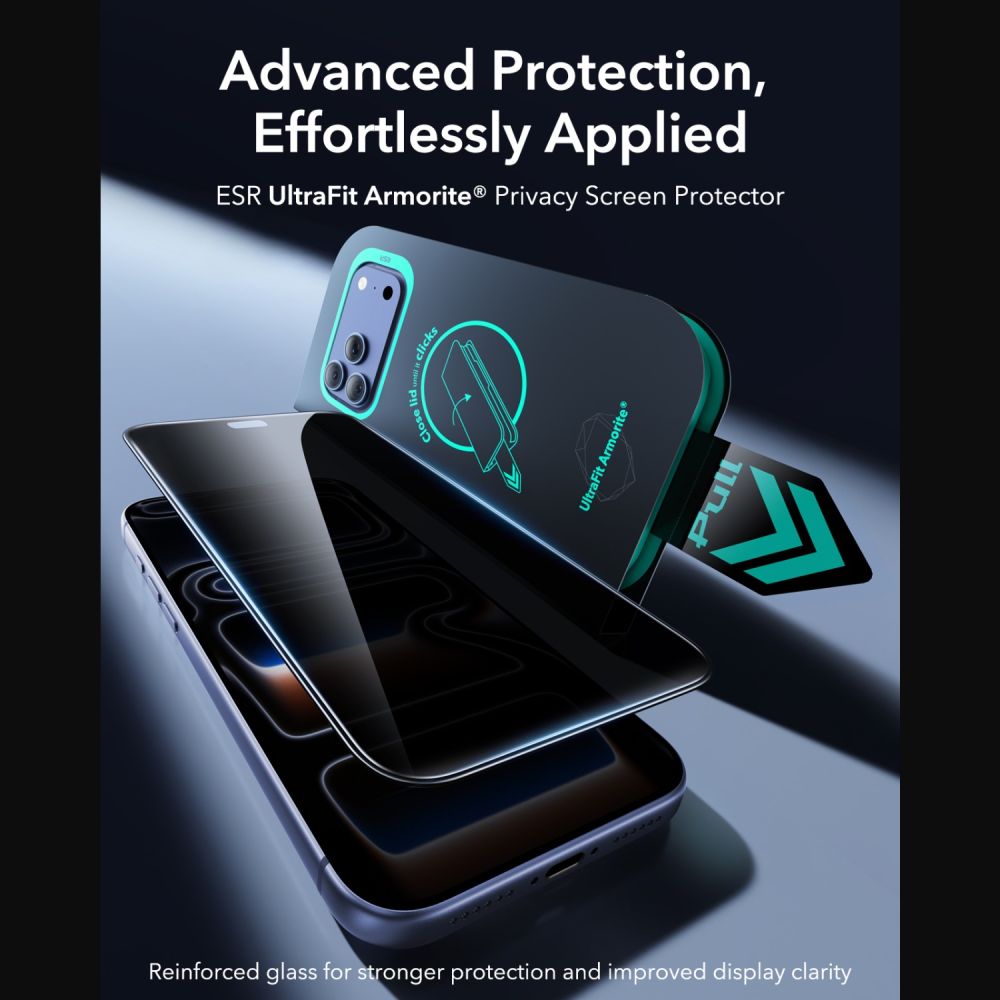 Privacyglas Esr Ultrafit Armorite Hærdet Glas 2 Pack Iphone 18 Pro Max Fortrolighed
