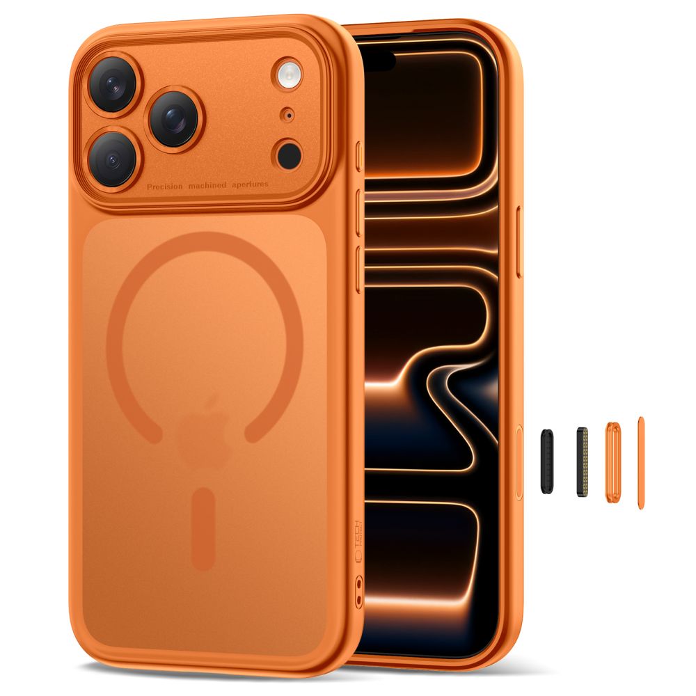 Tech Protect Magpeak Magsafe Cc Iphone 17 Pro Max Matte Cosmic Orange