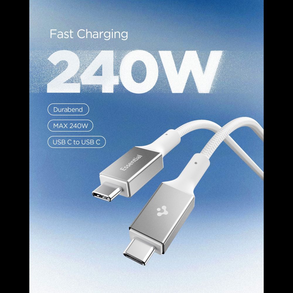 Spigen Eb24015 Cc Essential Usb C Usb 240 W 150 Cm Hvid