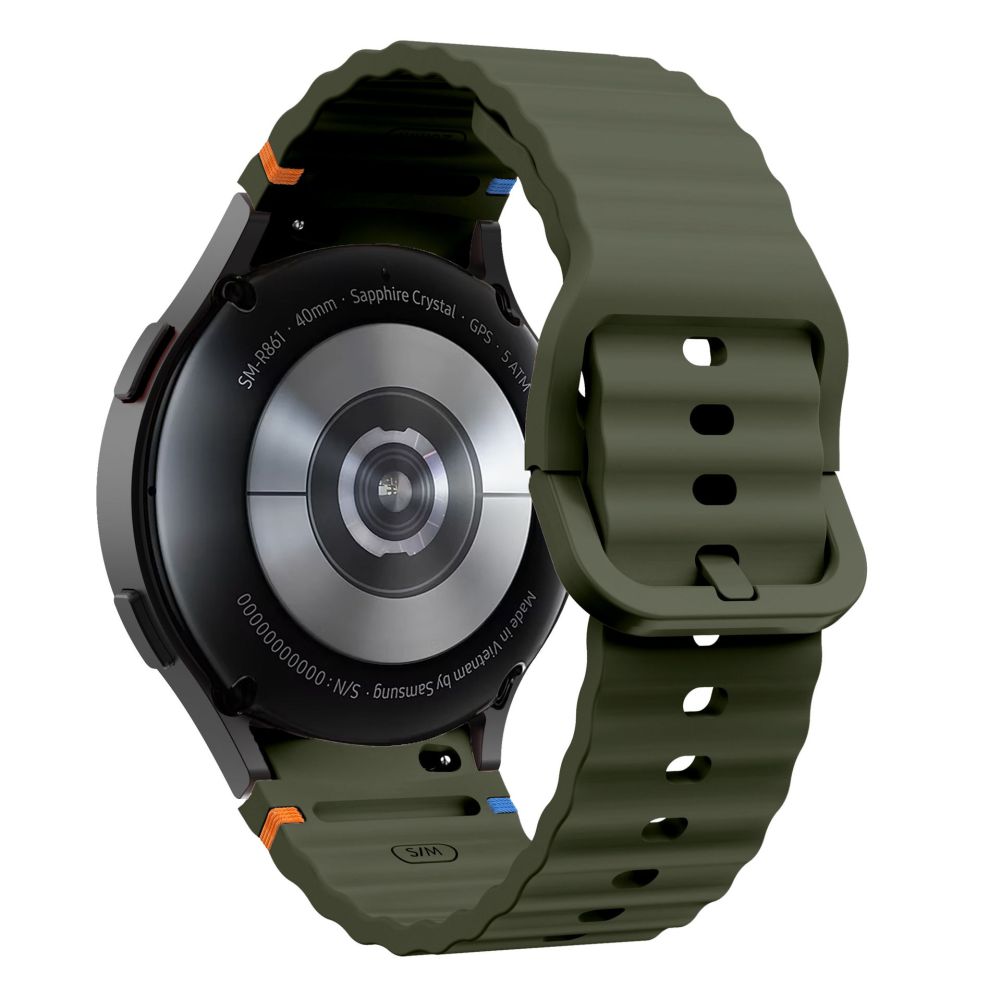 Tech Protect Silikone Sport Samsung Galaxy Watch 4 / 5 / 5 Pro / 6 / 7 / Fe Armygrøn