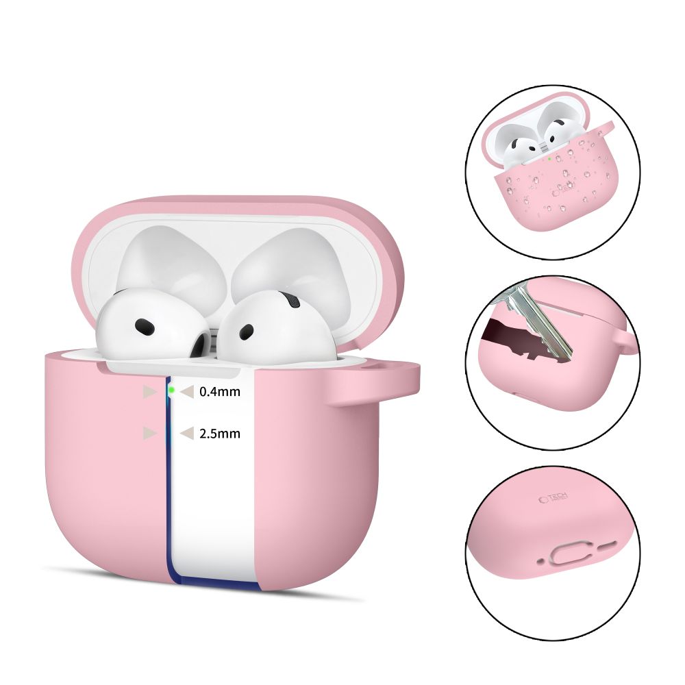 Tech Protect Silikonekrage Til Apple Airpods 4/5 I Støvet Pink