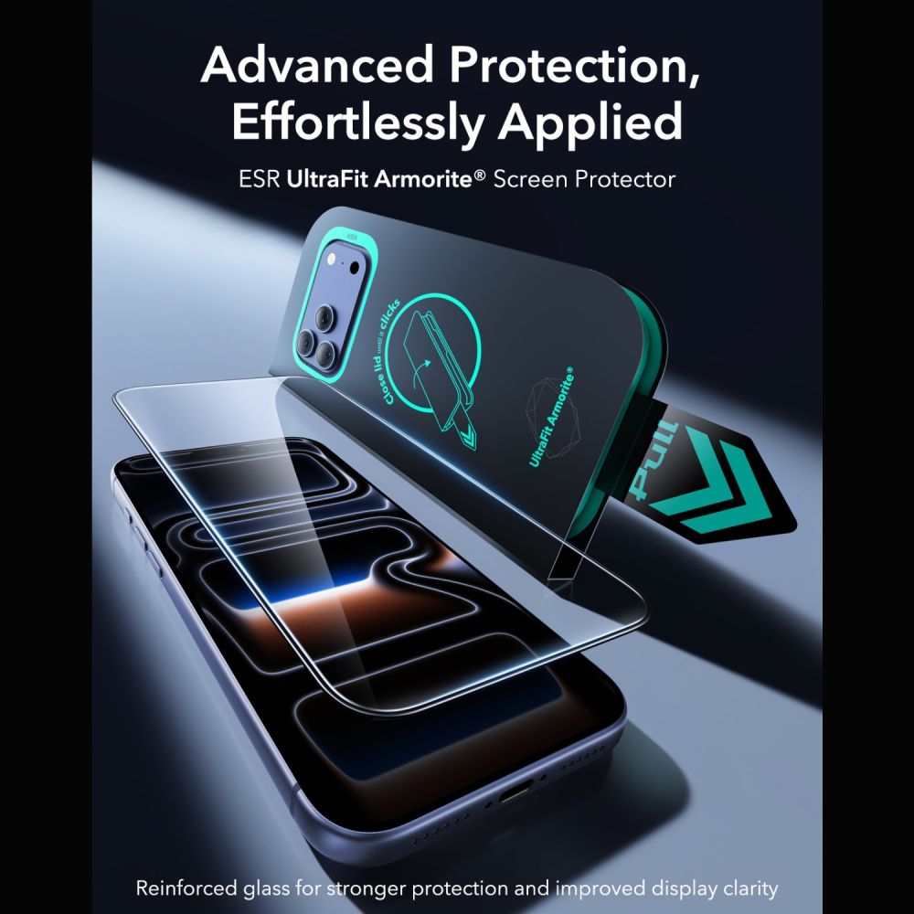 Hærdet Glas Esr Ultrafit Armorite Hærdet Glas 2 Pack Iphone 17 Pro / 18 Pro Sort