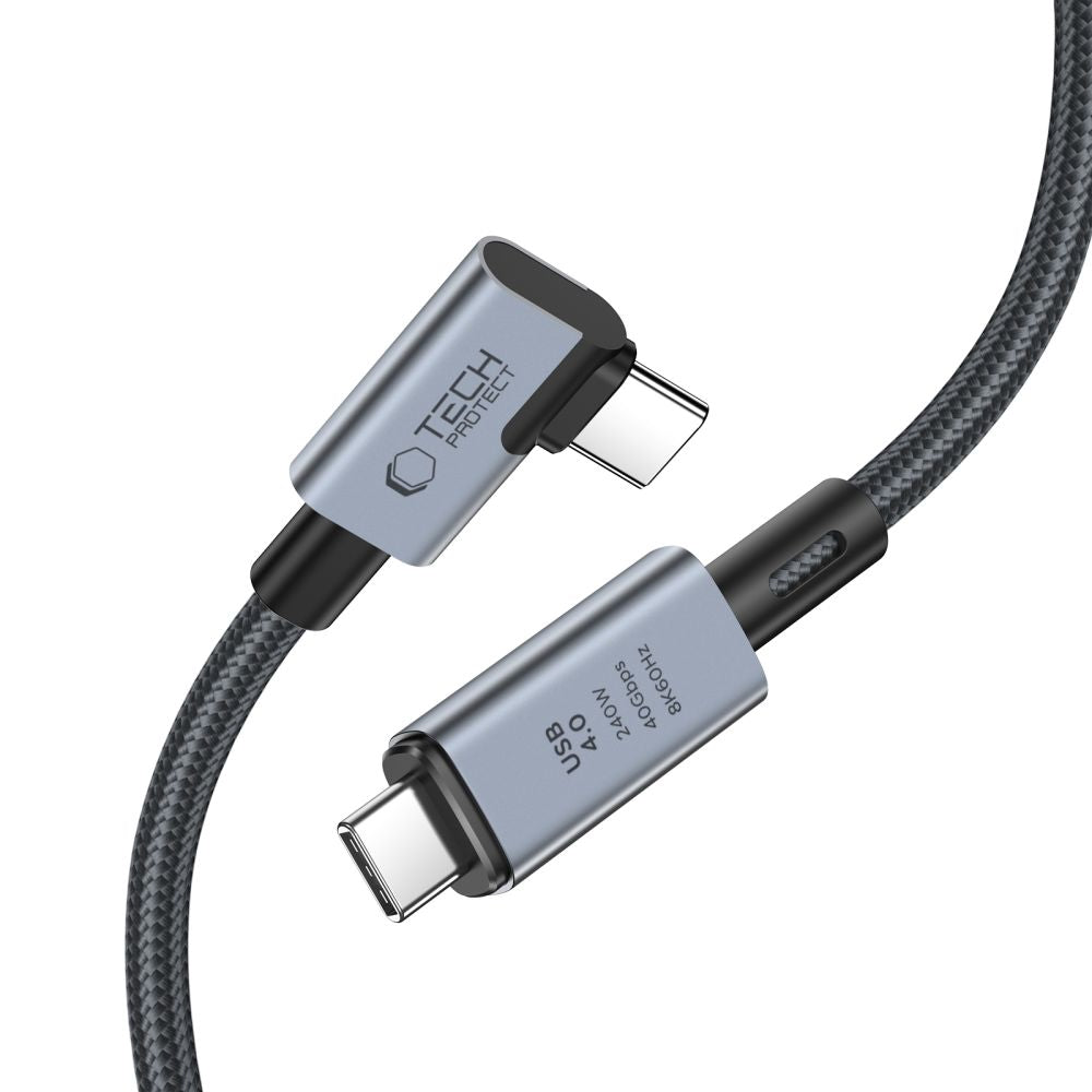 Tech Protect Ultraboost Max ”L” Usb 4.0 8 K 40 Gbps Type C Kabel Pd 240 W 150 Cm Grå