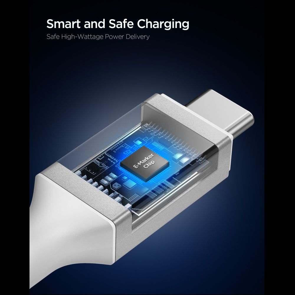 Spigen Eb24012 Cc Essential Usb C Kabel 240 W 120 Cm Hvid