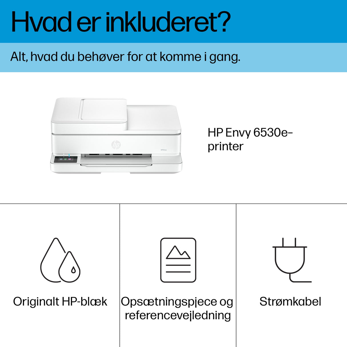 HP ENVY 6530e Trådløst All-in-One Farve Printer, Instant Ink; Fotoudskrivning