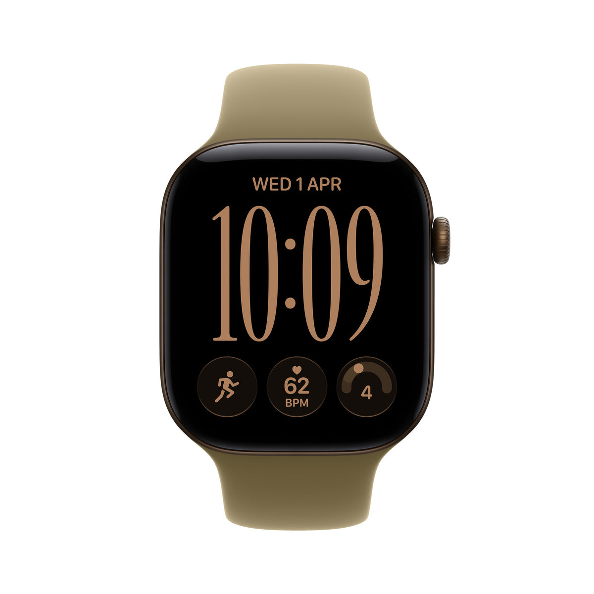Apple Watch Series 12 GPS 42mm Dark Bronze Aluminium Case with Olive Sport Band - S/M