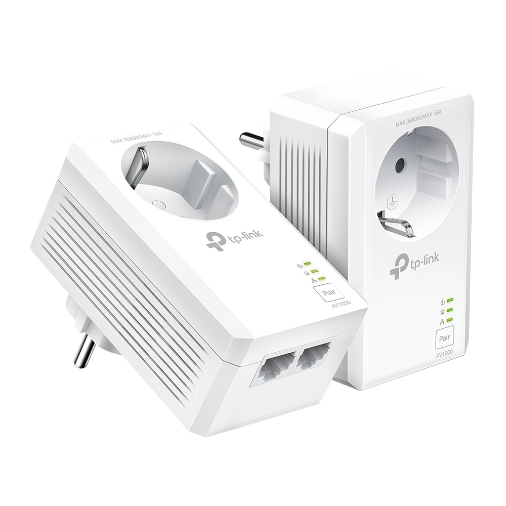 TP-Link TL-PA7027P V1 Starter Kit Powerline-adaptersæt 2-port switch 1000Mbps Kabling