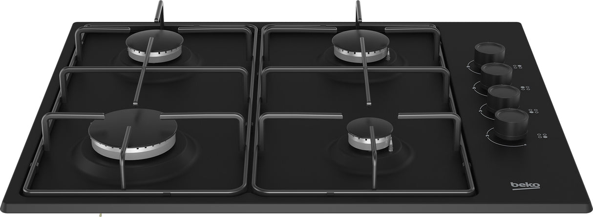 Beko HIBG64120SB kogeplade Sort Indbygget 60 cm Gaskomfur 4 zone(s)