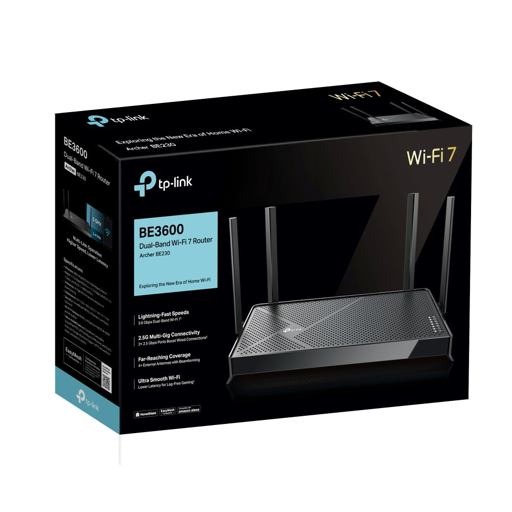 TP-Link Archer BE3600 trådløs router 2.5 Gigabit Ethernet Dual-band (2,4 GHz / 5 GHz) Sort