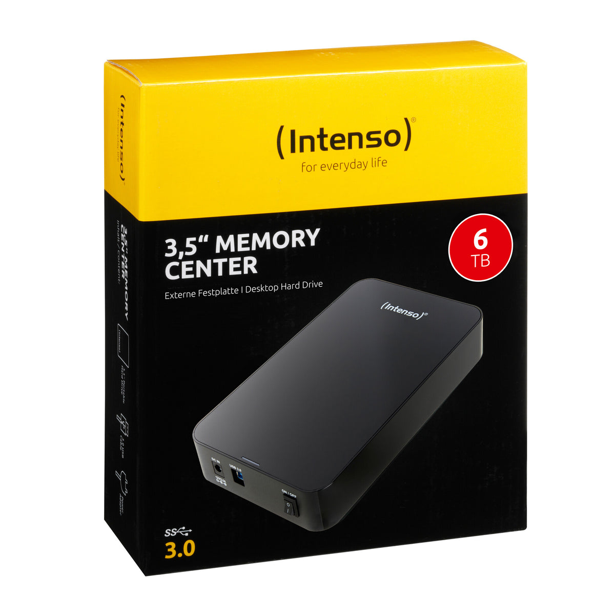 Intenso Memory Center ekstern harddisk 6 TB 5400 rpm 3.5" USB Type-A 3.2 Gen 1 (3.1 Gen 1) Sort
