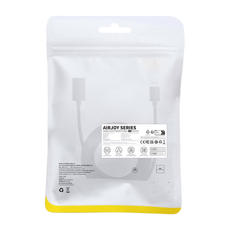 USB 3.0-udvidelseskabel Baseus mand til kvinde, AirJoy-serie, 2 m (sort)