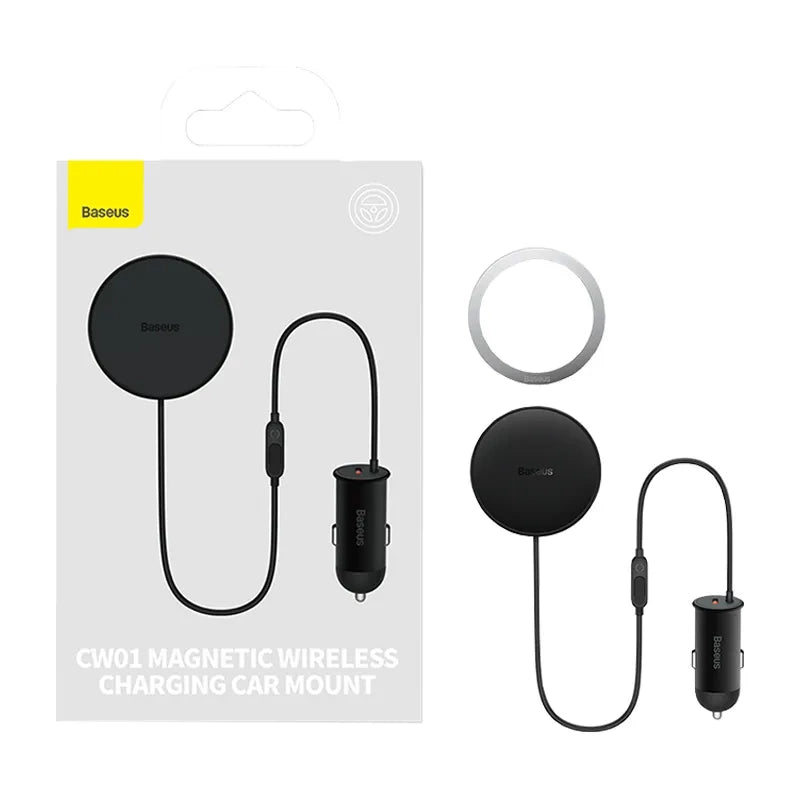 Magnetisk biltelefonholder Baseus CW01 til ventilationsnettet med biloplader USB-C, 15W + 25W (sort)