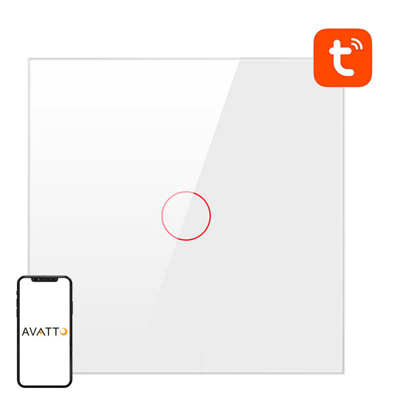 Smart Light Switch WiFi Avatto TS02-EU-W1 1 vej TUYA (hvid)