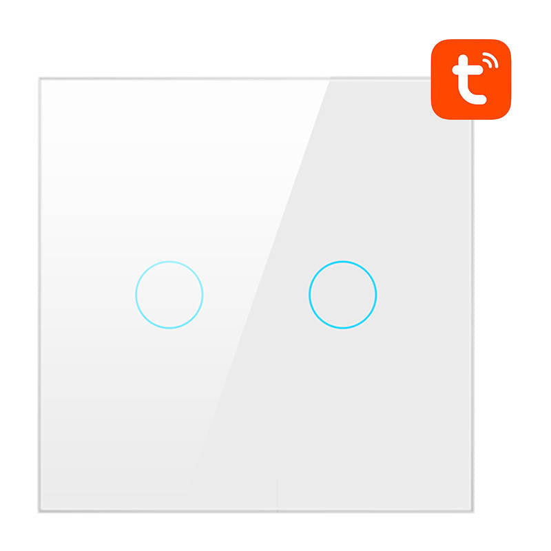 Smart Light Switch WiFi Avatto TS02-EU-W2 2 Way TUYA (hvid)