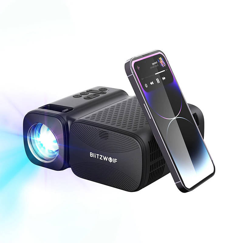 BlitzWolf BW-V3 Mini LED beamer / projektor, Wi-Fi + Bluetooth (sort)