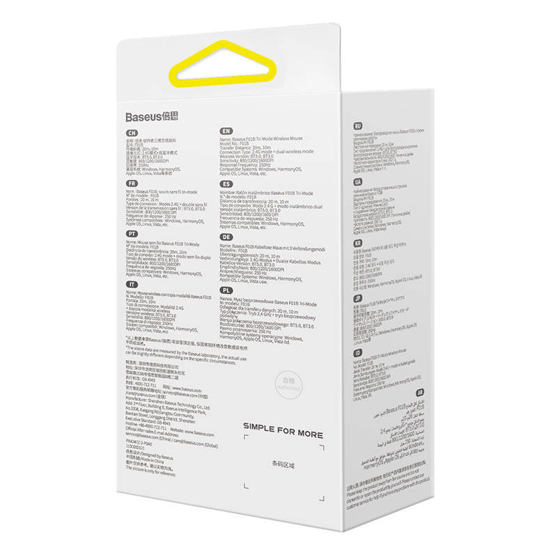 Trådløs mus Baseus F01B Tri-mode 2.4G BT 5.0 1600 DPI (frosted grå)