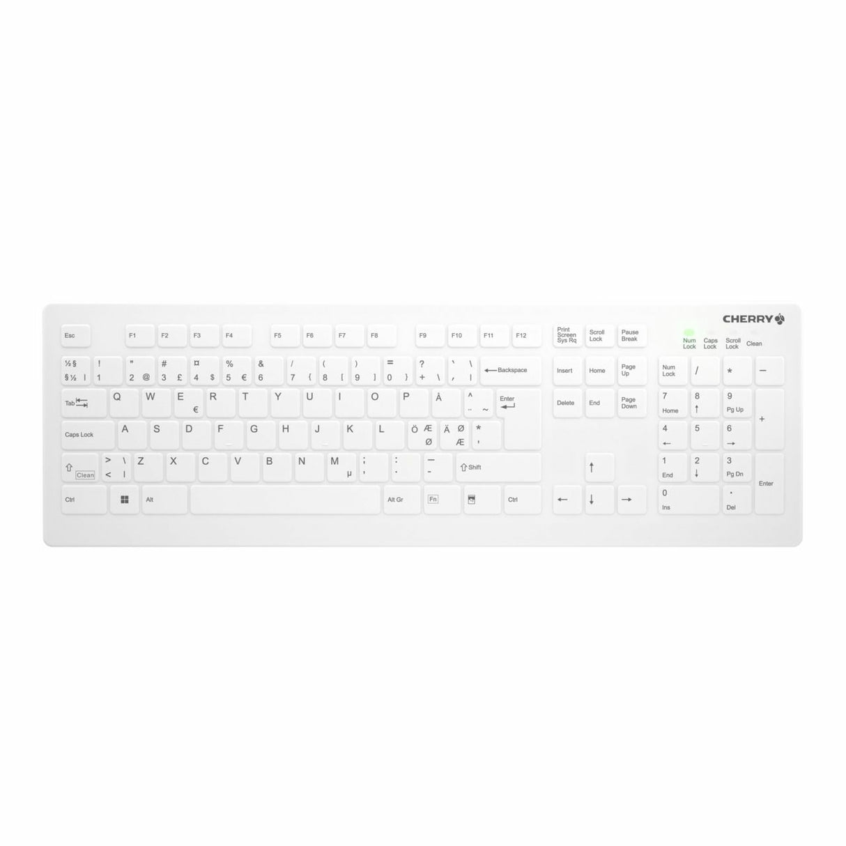 CHERRY AK-C8112 tastatur Medicinsk RF trådløst QWERTY Nordisk Hvid